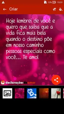 Declarações de Amor android App screenshot 3